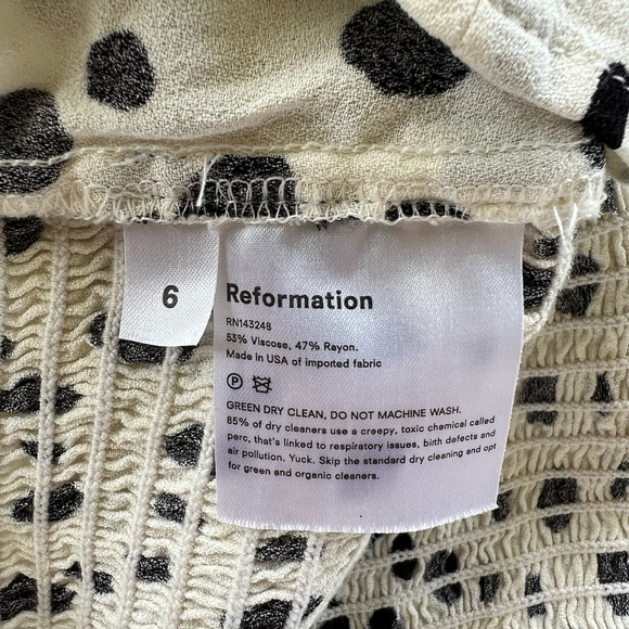 Reformation Black and White Polka Dot Top - Picture 5 of 8